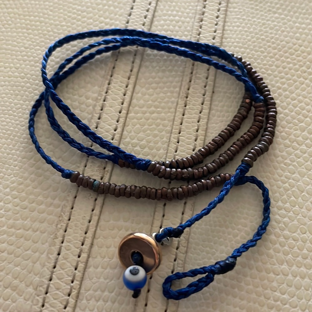 Wrap bracelet with evil eye